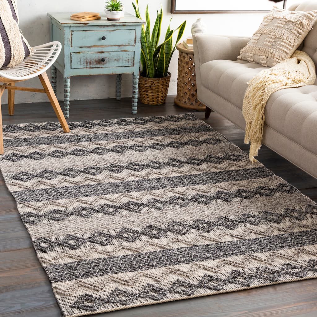 Otto Hand Woven Farmhouse Wool Area Rug