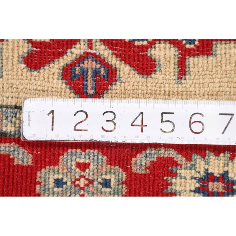 Kazak Foyer Rug Hand-Knotted Traditional Beige Wool Carpet - 2'10" x 3'10"