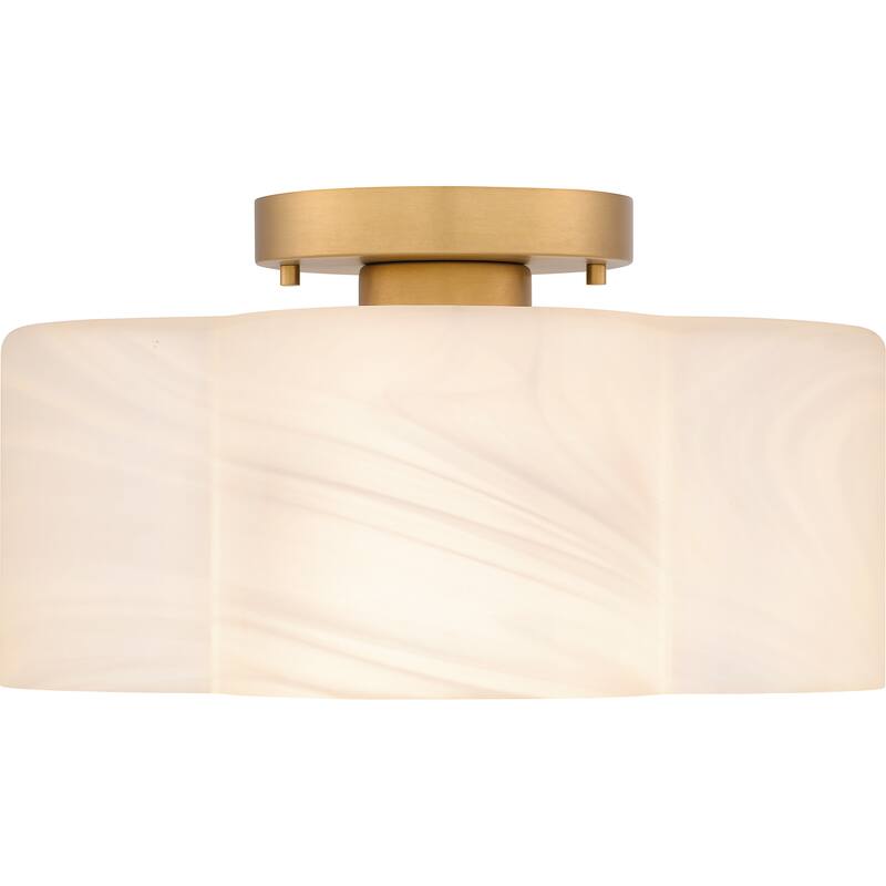 Lilly 1-Light Brushed Weathered Brass Semi-Flush Mount