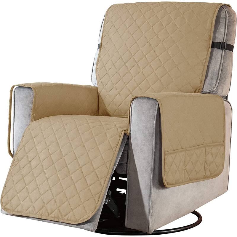 Subrtex Recliner Chair Cover Slipcover Reversible Protector Anti-Slip - Small - Khaki