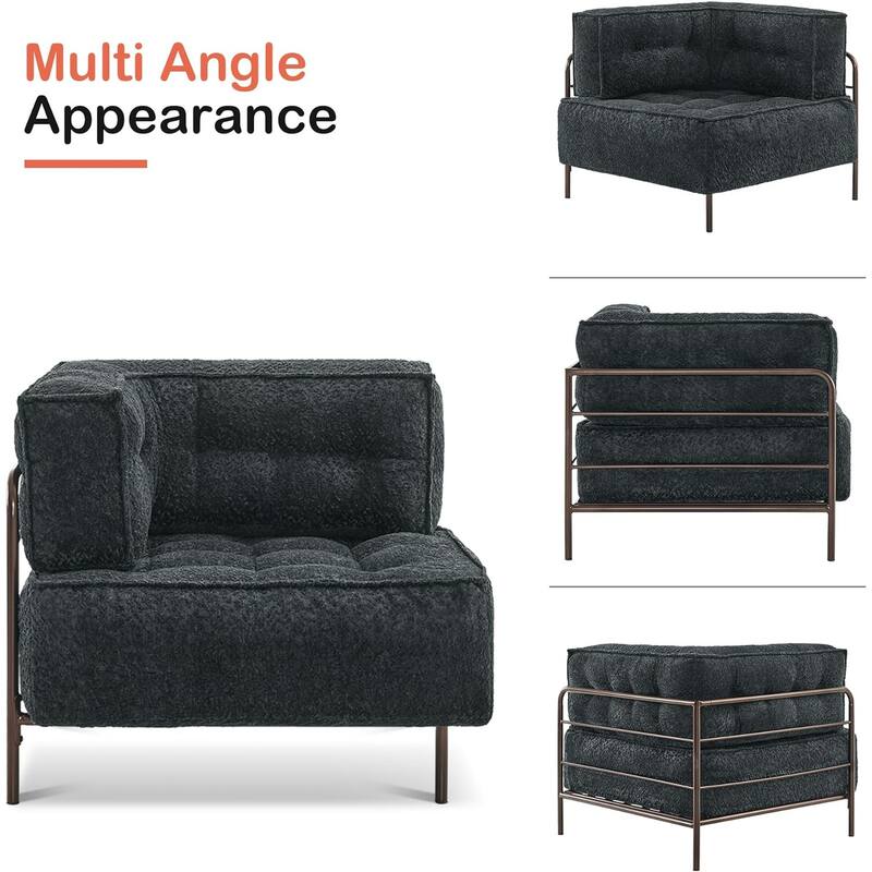 MCombo Modular Sofa Couch with Removable Cushion, 3 Seaters Accent Sofa Chair