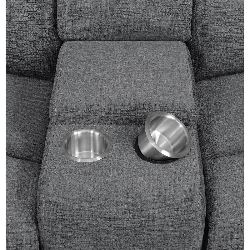 Bahrain Transitional Upholstered Loveseat Charcoal