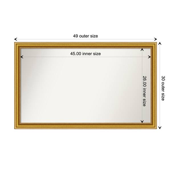 dimension image slide 69 of 93, Wall Mirror Choose Your Custom Size - Extra Large, Townhouse Gold Wood