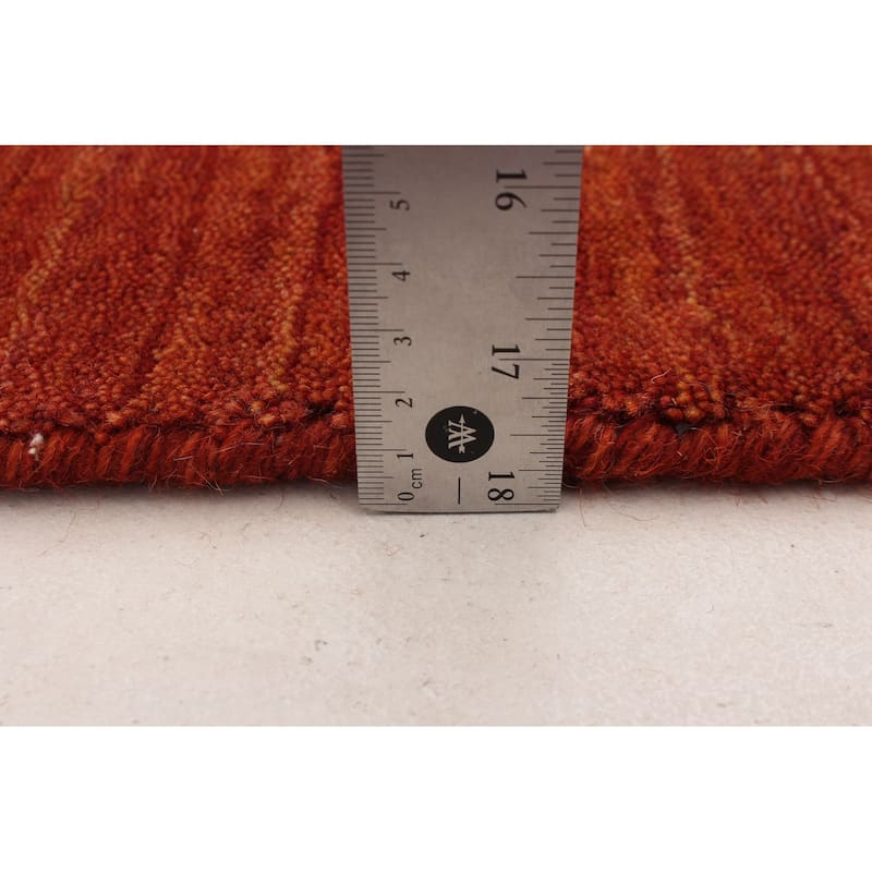 ECARPETGALLERY Hand Loomed Kashkuli Gabbeh Dark Copper Wool Rug - 8'0 x 9'10