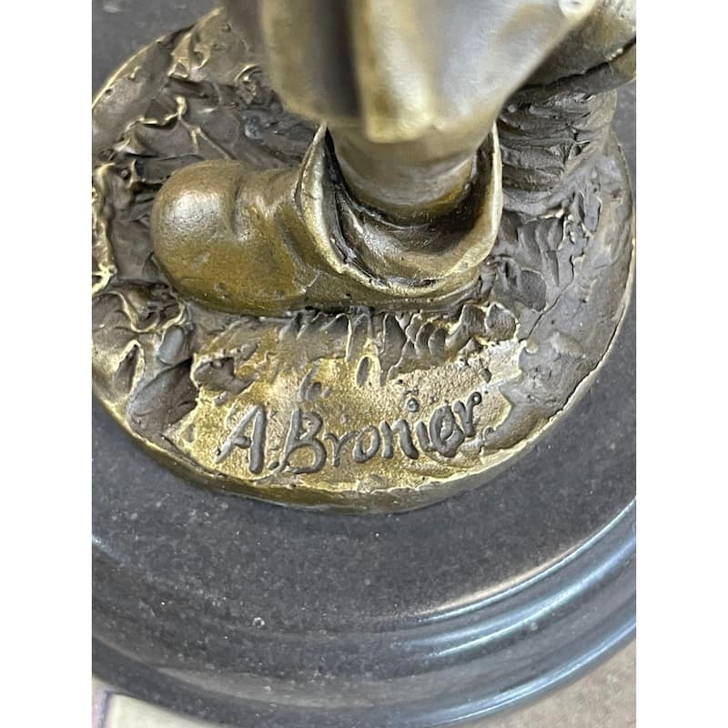 Mid Century French Renaissance Soldier Holding A Gun Bronze Sculpture Figurine