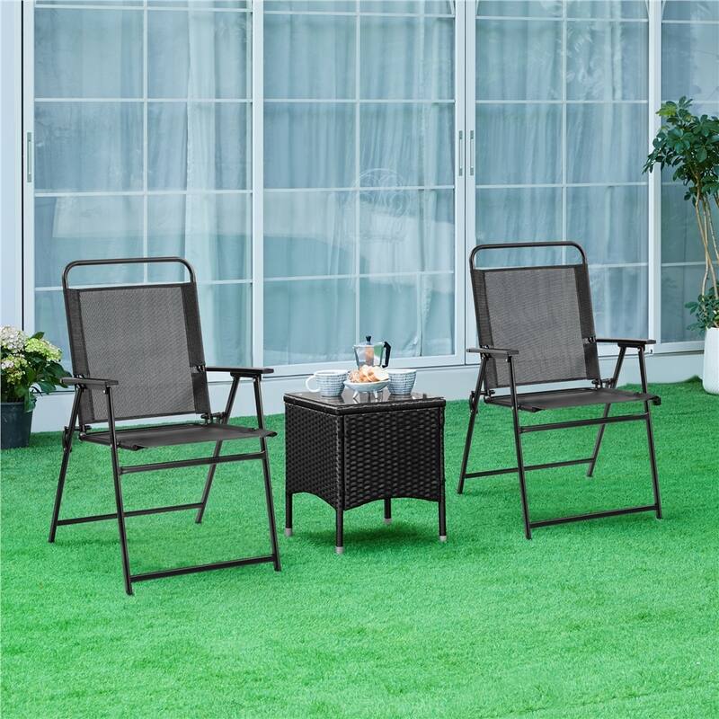 Yaheetech 4pcs Folding Dining Chairs All-weather Folding Lawn Chairs