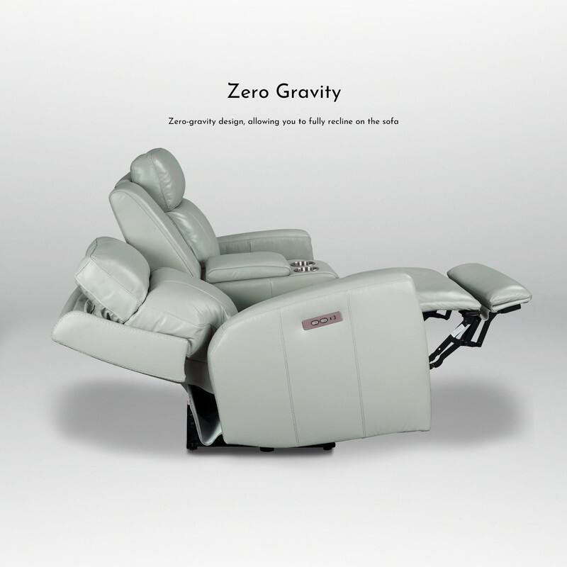 71.5'' Leather Zero Gravity Power Recliner Loveseat Sofa with Power Headrest, USB&USB-C Port