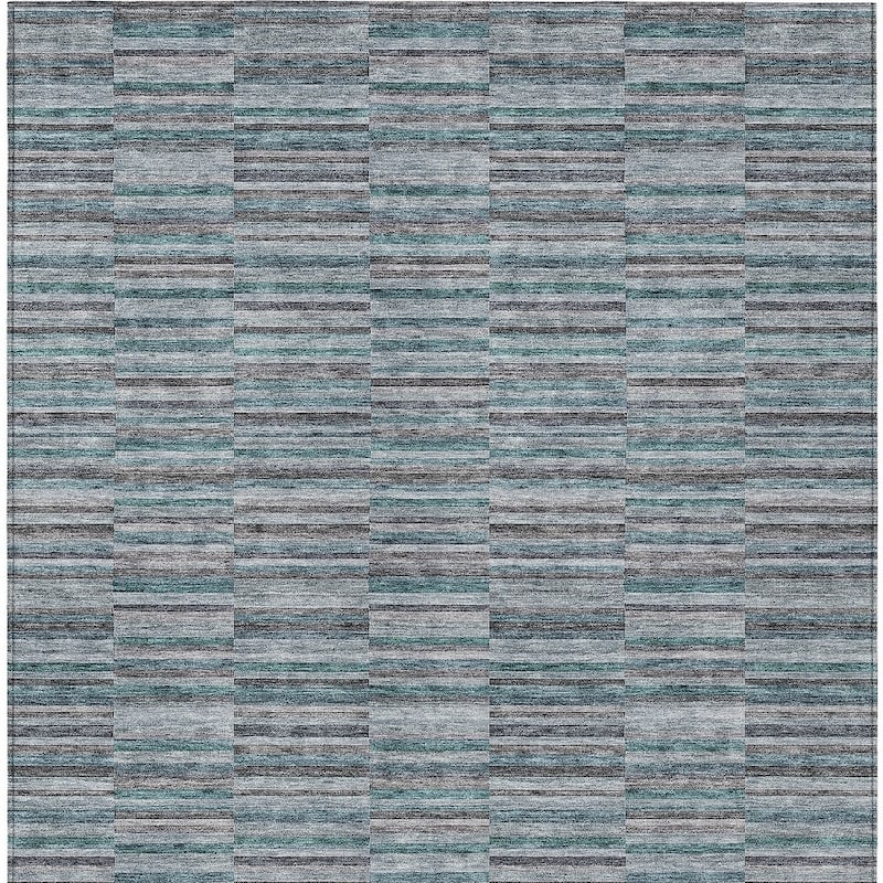 HomeRoots Striped Transitional Rectangle Outdoor Rug
