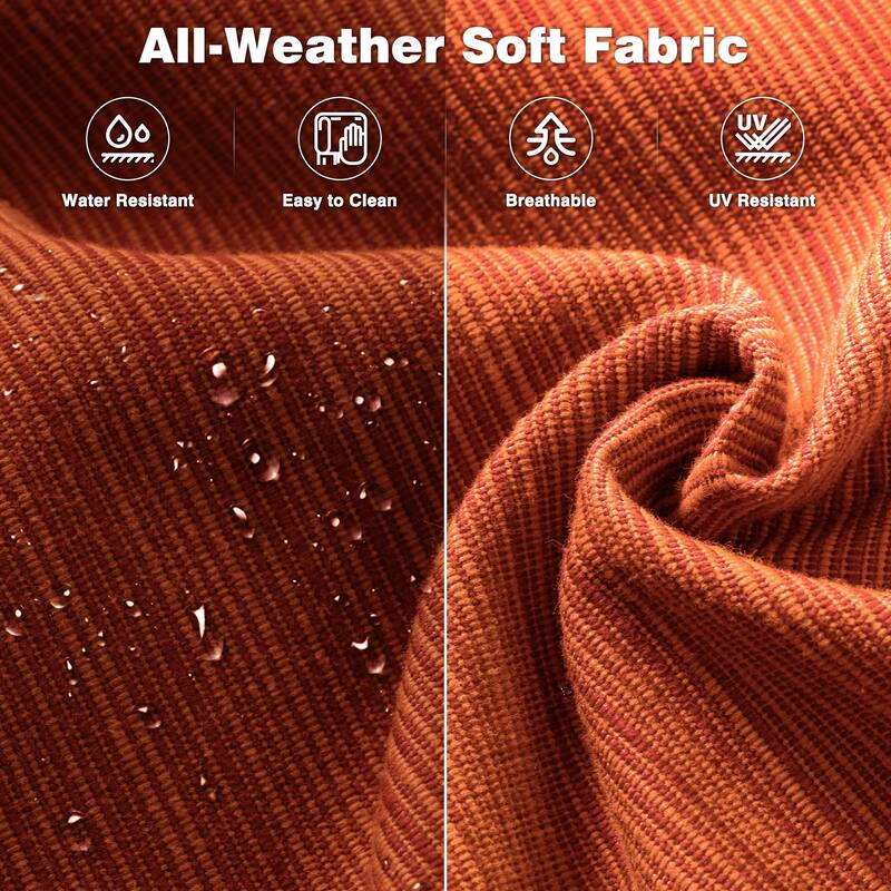 OVIOS 9-piece Patio Wicker Swivel Rocking Chair Set With Fire Pit