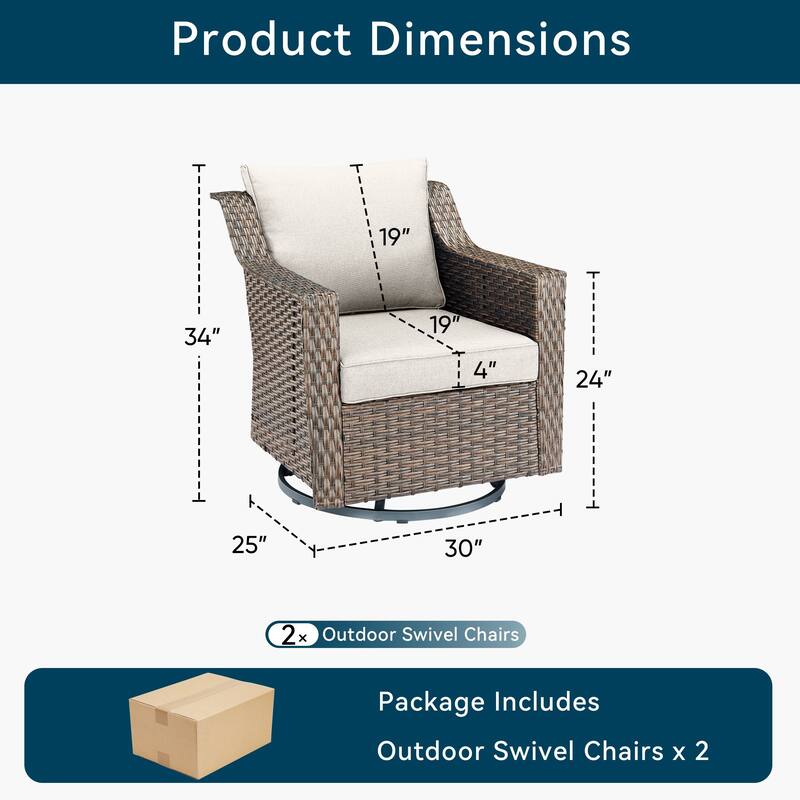 Pocassy All-Weather Rattan Patio Funiture Set