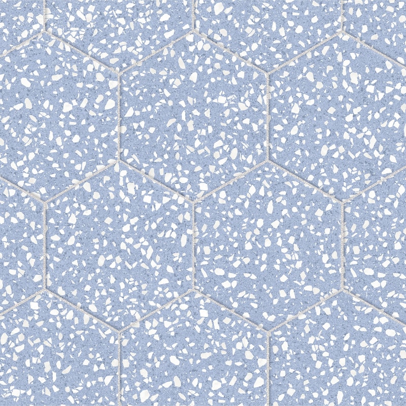Merola Tile Venice Hex Sky 8-5/8" x 9-7/8" Porcelain Floor and Wall Tile