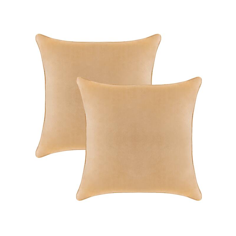 A1HC Pack of 2 Velvet Throw Pillow Insert, Hypoallergenic Down Alternative Fill - 24x24 Inches - Mocha