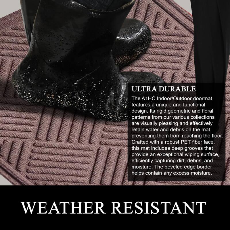 A1HC New All Weather Superior Dirt and Moisture Absorbing Polypropylene Door Mat with Non-Slip Backing for Inside Outside Use