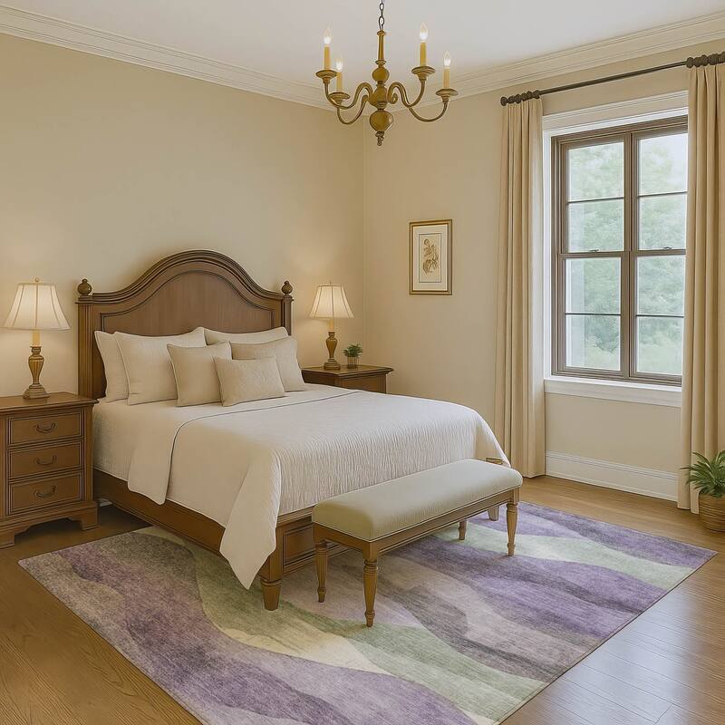 Premium Washable Super Soft Modern Waves Mayfield Rug