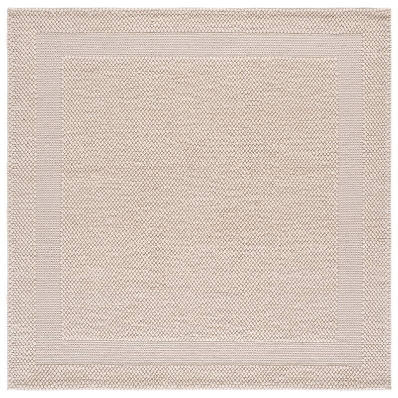 SAFAVIEH Handmade Natura Mehroo Casual Wool Rug - 6' Square - Ivory