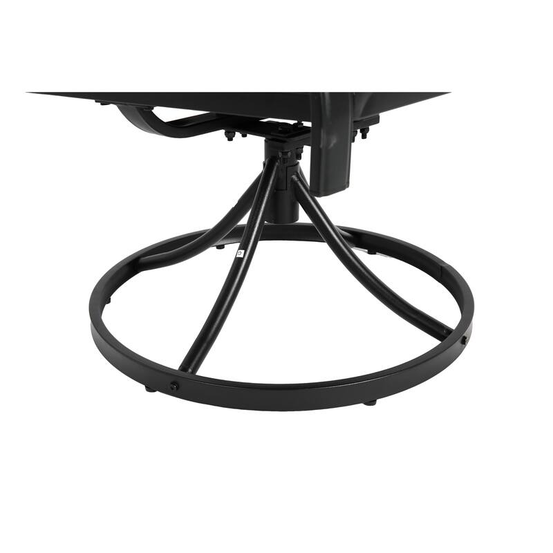 7-Piece Outdoor Patio Steel Dining Set with 59" Rectangular Table, 2 Swivel Rocker & 4 Armchairs, and Rattan Backrest