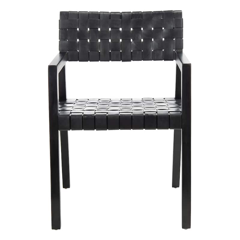 SAFAVIEH Gerda Woven Leather Dining Room Chair - 22.1" W x 20.9" L x 31.9" H - 22Wx21Dx32H