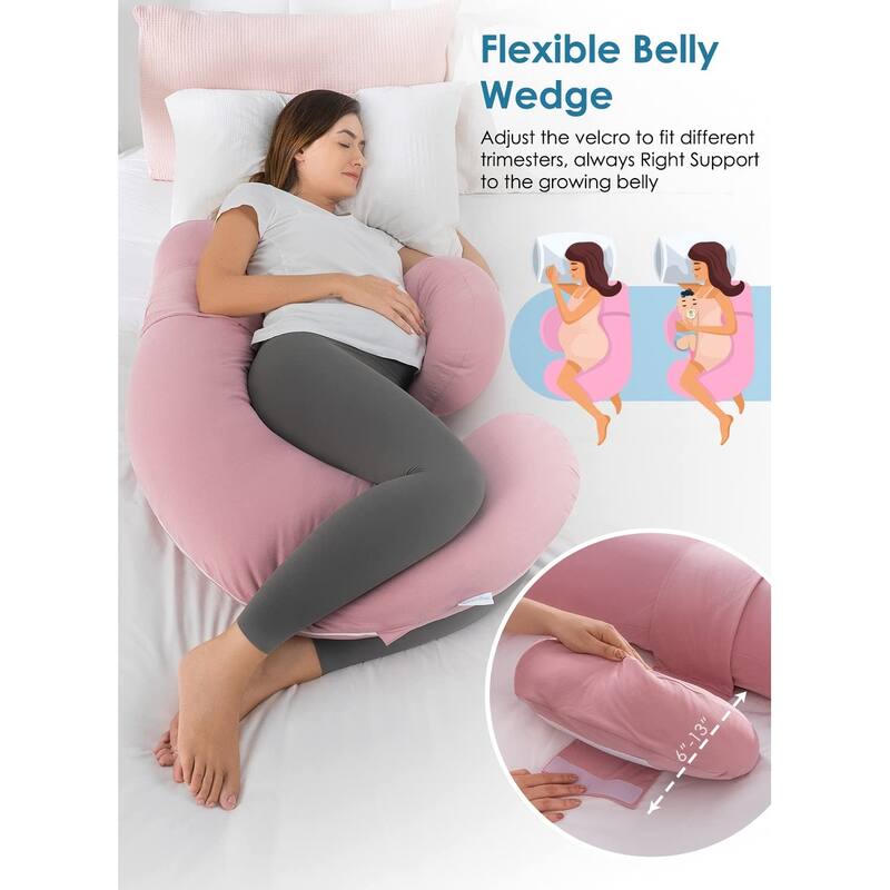 Pregnancy Pillows for Sleeping,Cooling Maternity Pillow, Soft F Shaped Body Pillow for Back