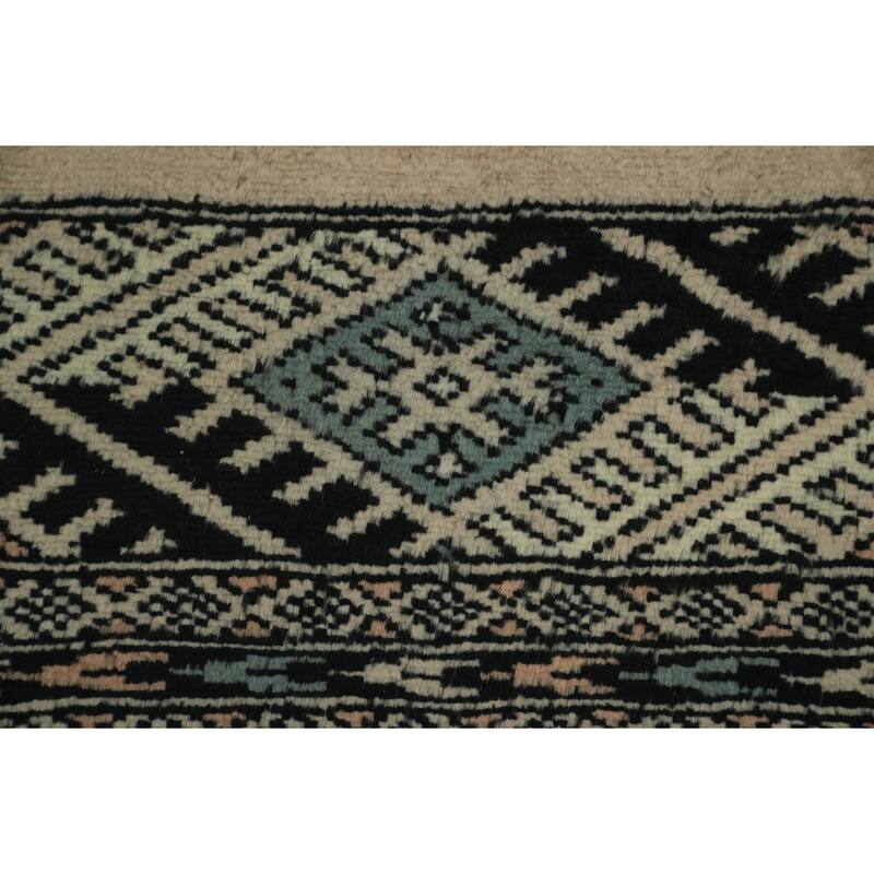 Hand Knotted Oriental 100% Wool Carpet Traditional All-Over Beige & Ivories Bokhara Area Rug - 8' 6'' X 6' 0''