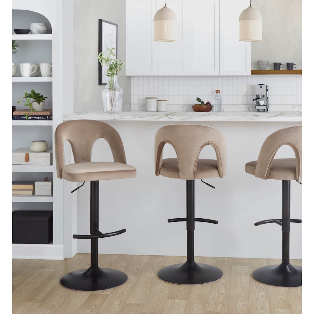 Ava Upholstered Adjustable Barstool - Set of 2