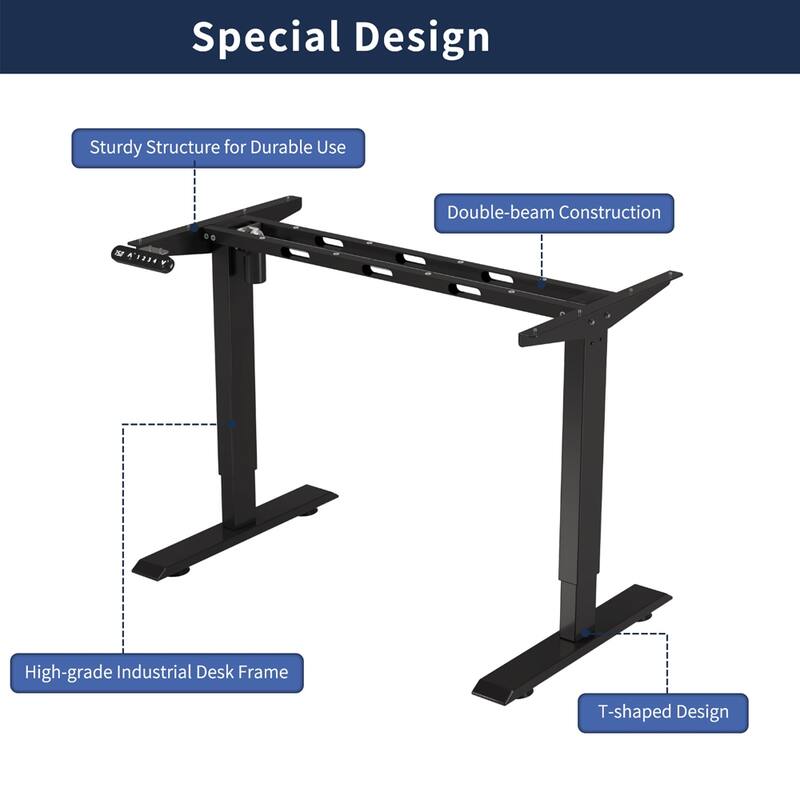 Rossetta 55" Electric Height Adjustable Standing Desk with Double Beam Single Motor