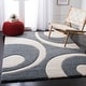 preview thumbnail 3 of 48, SAFAVIEH Florida Shag Jayati Abstract 1.2-inch Thick Rug 3'3" x 5'3" - Slate/Ivory - Rectangle