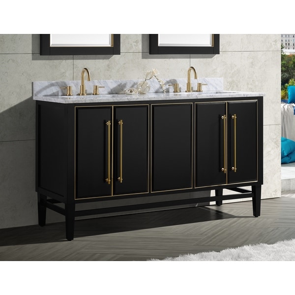 Avanity Mason Black Fiish 60-inch Double Bathroom Vanity Cabinet Only