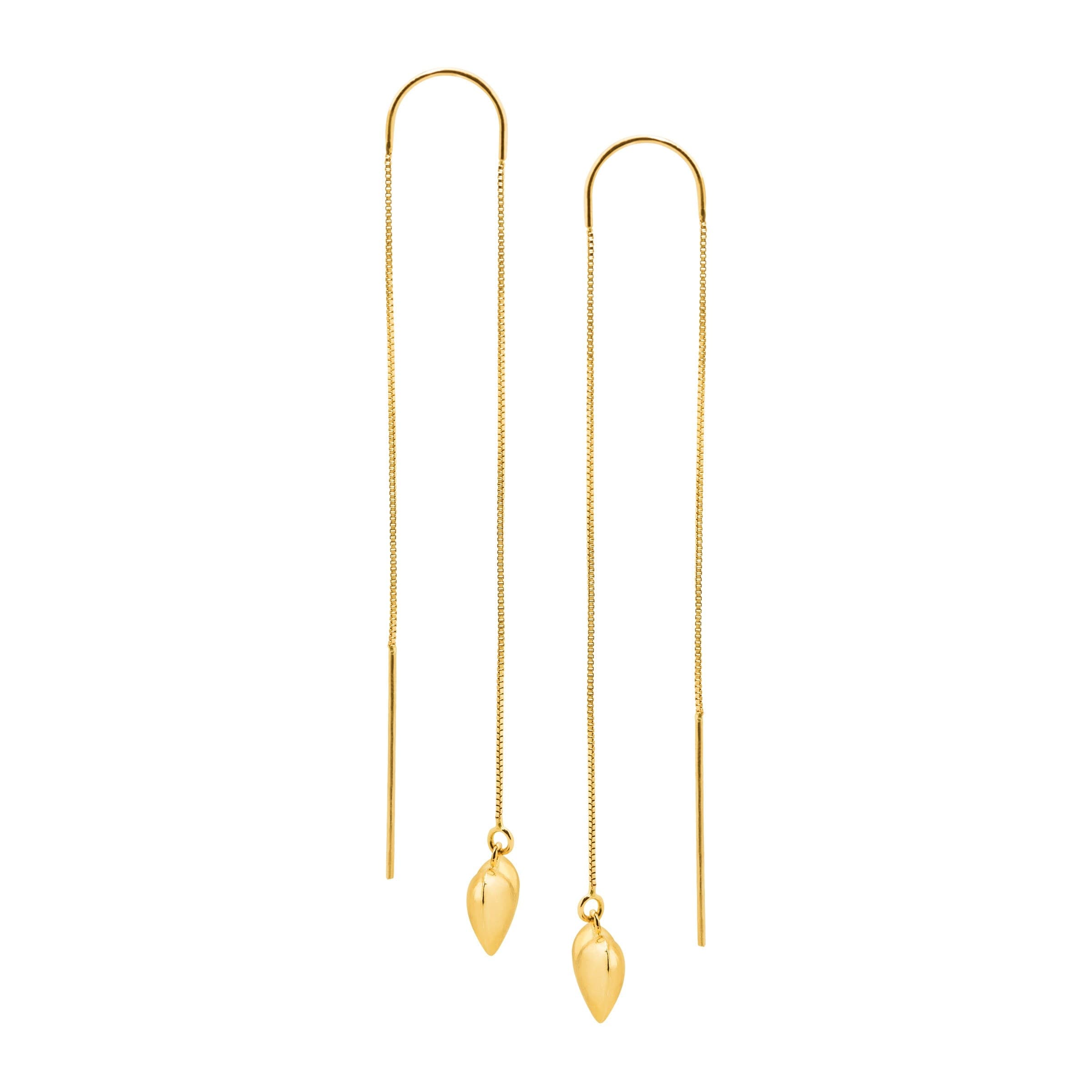 Eternity Gold Ball Stud Threader Drop Earrings in 10K Gold