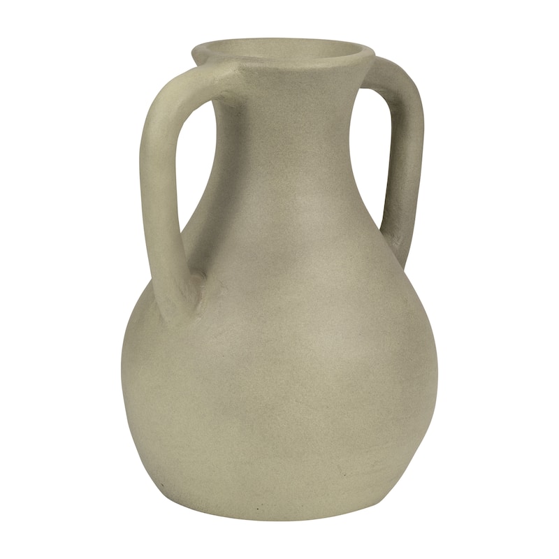 Sagebrook Home Terracotta Vase With Handle - 9" x 8" x 11" - Green