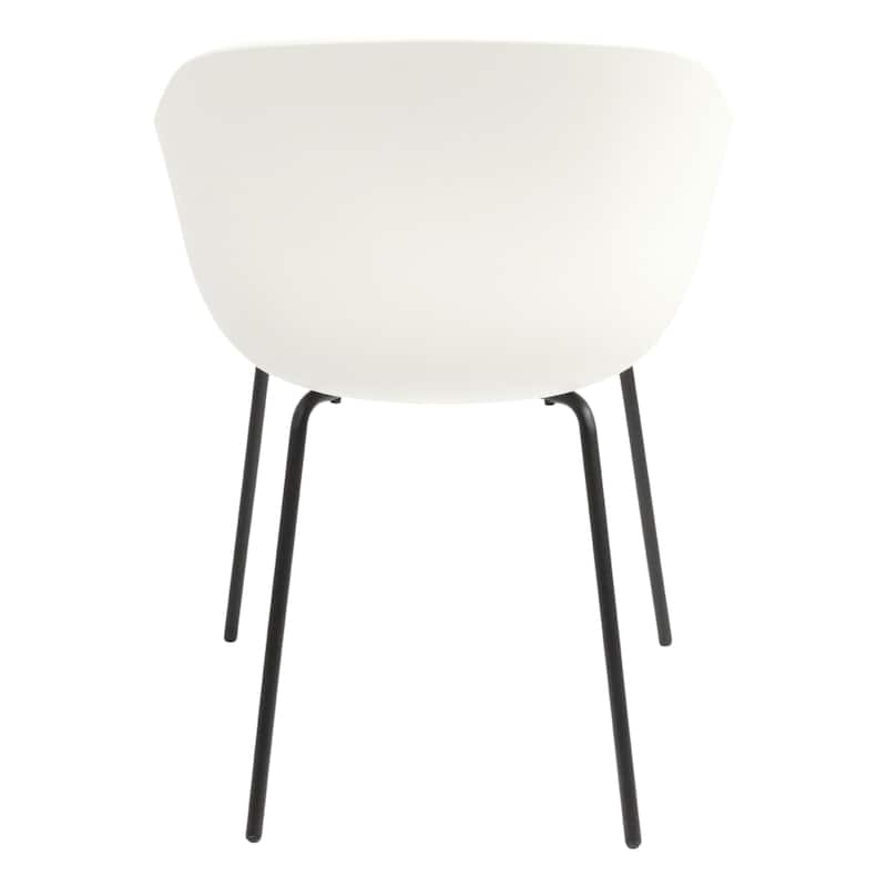 Furnish Theory Curve-K ML Indoor/Outdoor Dining Armchairs Arm Chairs w Polypropylene Shell & Powder-Coated Steel Legs (Set of 2)