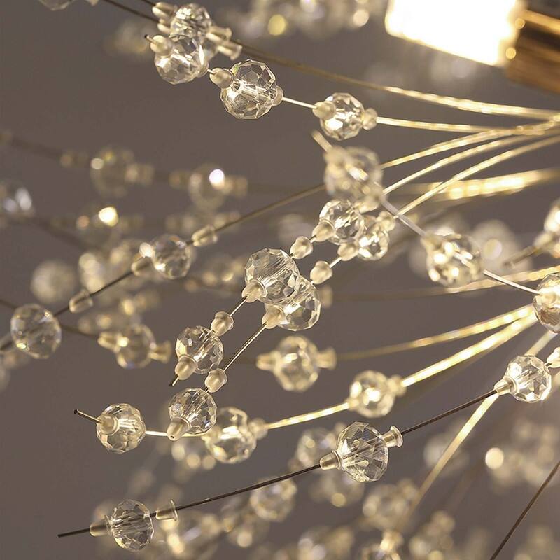 8/9/12/16-Light Modern Linear Sputnik Globe Pendant Starburst Firework Crystal Chandelier