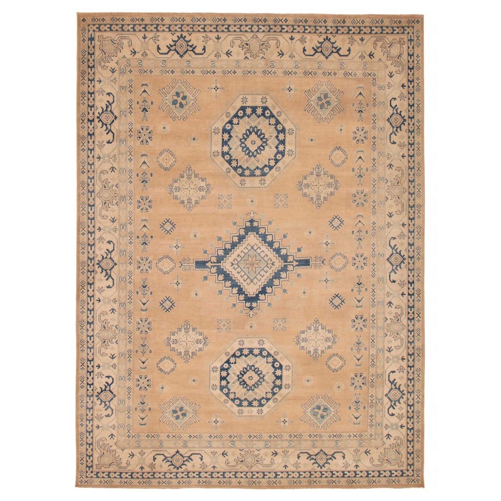 ECARPETGALLERY Hand-knotted Finest Ghazni Tan Wool Rug - 8'10 x 12'1