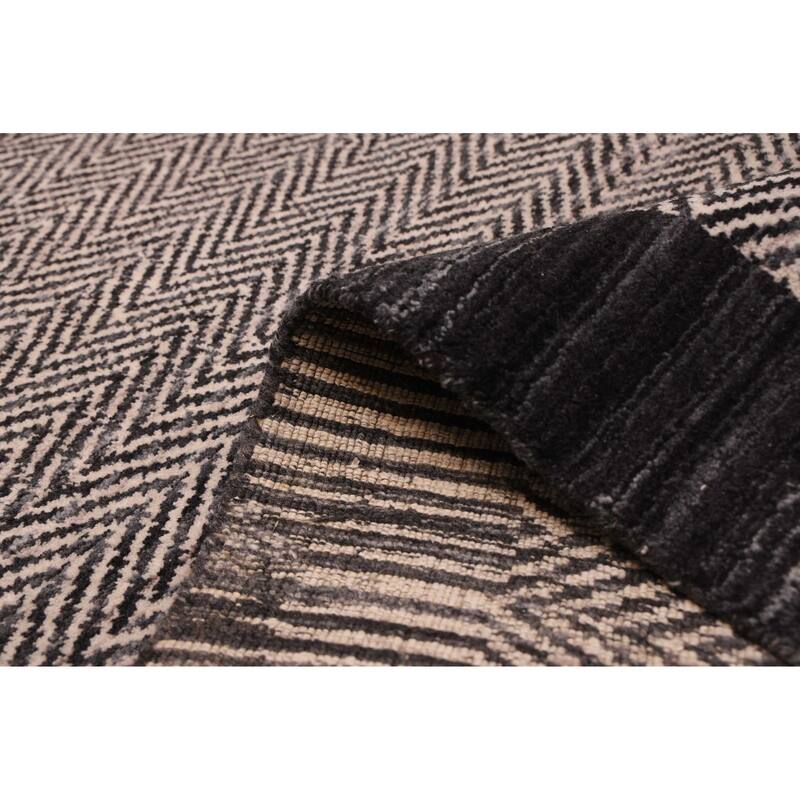 ECARPETGALLERY Hand Loomed Loreto Light Grey Wool Rug - 5'6 x 7'9