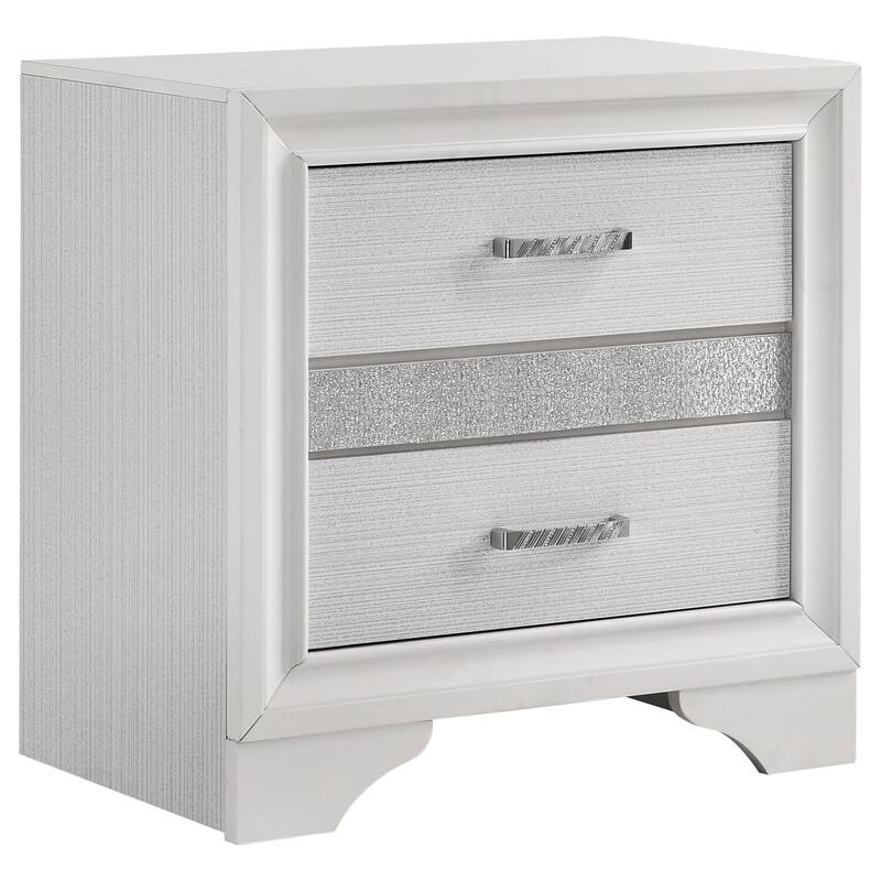 Miranda 4-Piece Storage Bedroom Set with Glittering Stripes