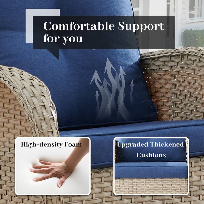 Outdoor Loveseat Sofa Patio Chairs with Swivel Chairs