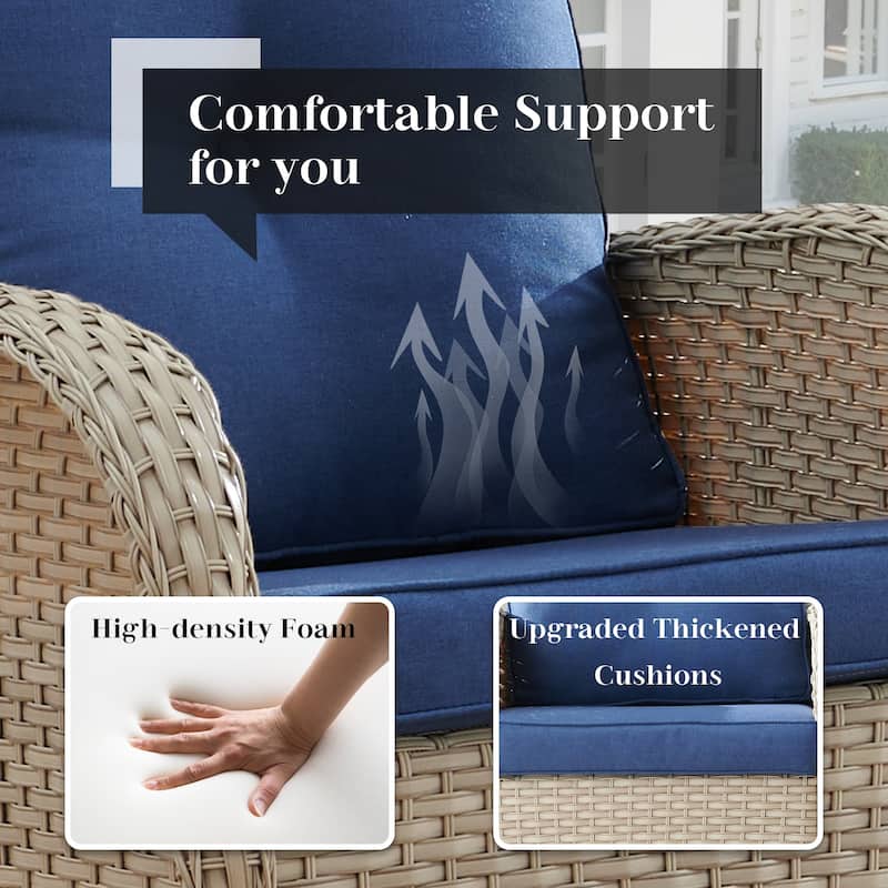 Pocassy Outdoor Wicker Chairs Patio Chairs with Cushions