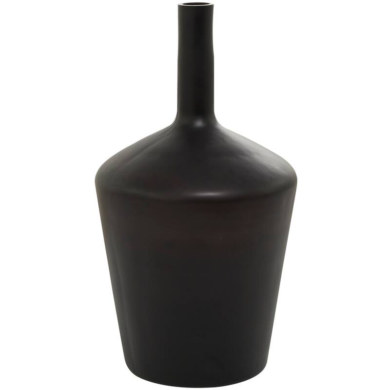 Black Glass Decorative Vase - 12"W, 22"H