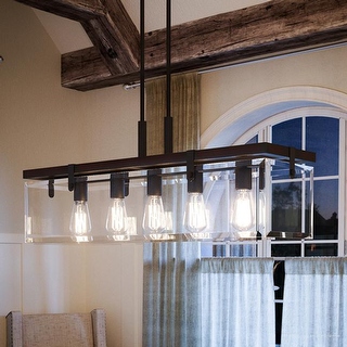 Luxury Modern Farmhouse Chandelier 15.75 H x 36.75 W with Industrial Chic Style Olde Bronze Finish by Urban Ambiance On Sale Bed Bath Beyond 22812066