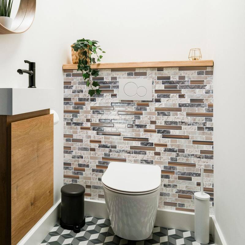 Art3d 10pcs Peel and Stick Backsplash Thickened Tiles, 12''x12'', Cover 10 Sq.Ft. - 11.8"x11.8"