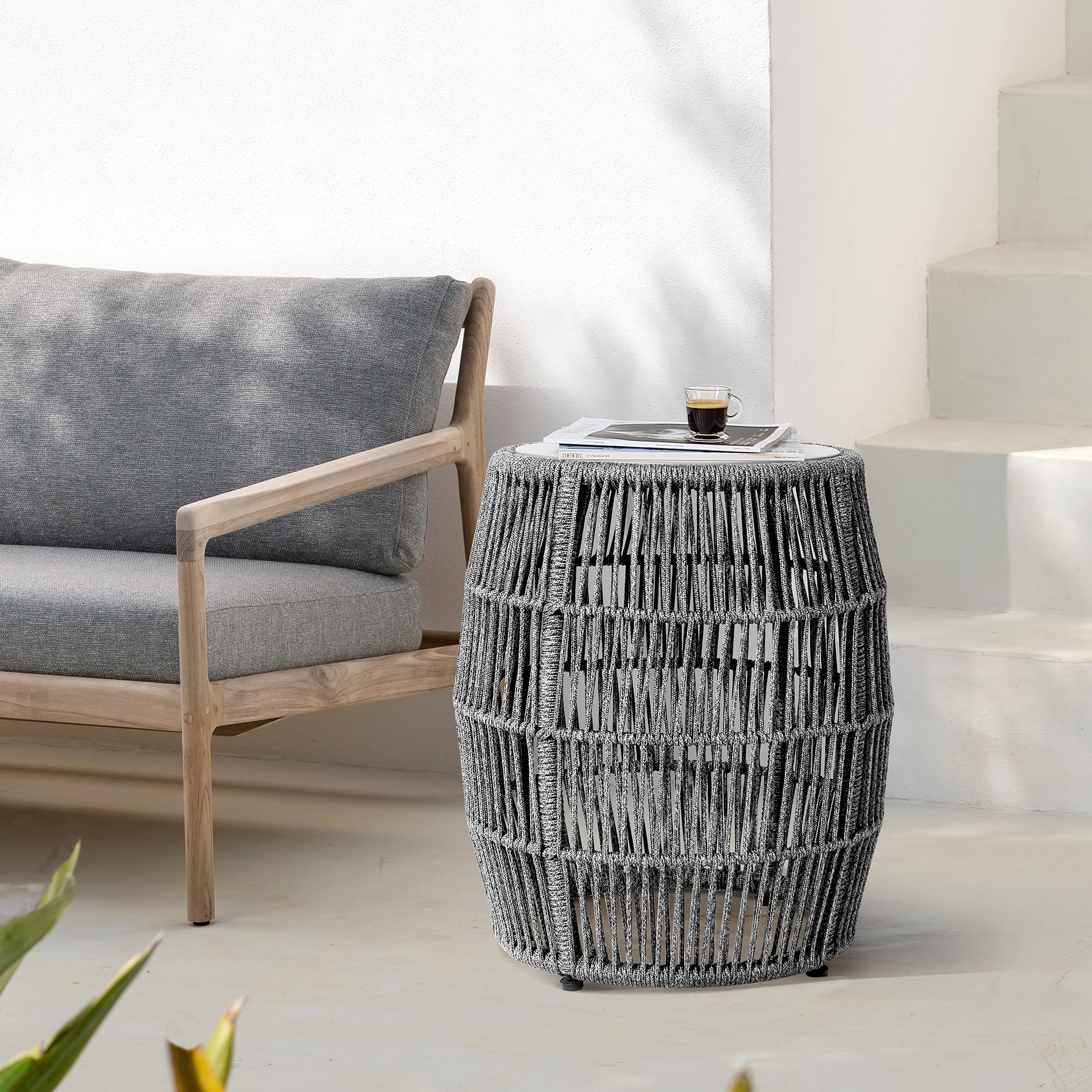 Gray sales garden stool