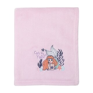 Disney The Little Mermaid Pink Ariel Cute by Nature Super Soft Baby Blanket