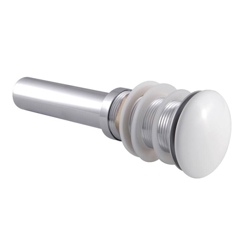 Trimscape Push Pop-Up Drain without Overflow - Polished Chrome/White