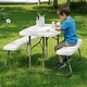 preview thumbnail 23 of 46, Indoor/Outdoor Commercial Grade Kids Folding Picnic Table with Benches - 37.5"D x 32.625"W x 21.5"H