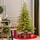 preview thumbnail 1 of 43, Glitzhome 7.5ft/9ft Pre-Lit Full Fir Artificial Christmas Tree w/Foot Pedal & Remote Control Simple Setup