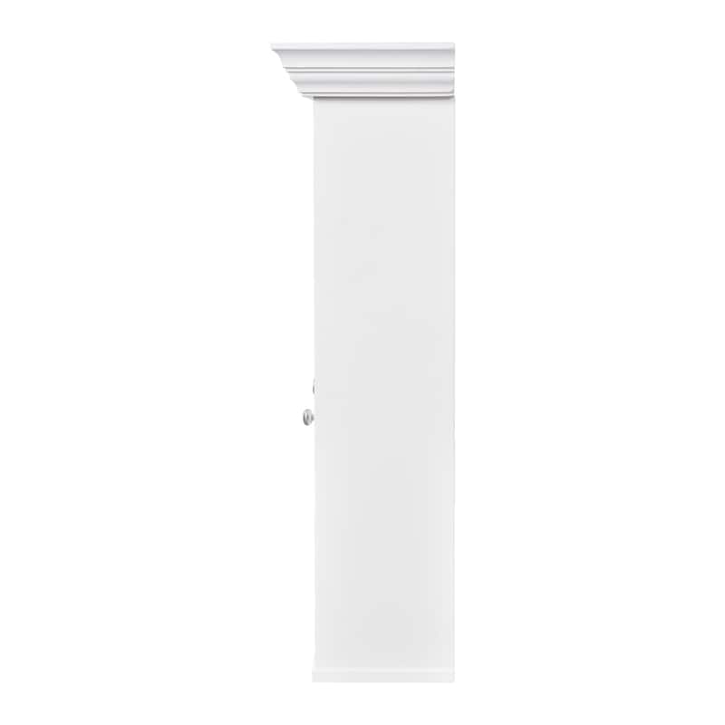 Bathroom Wall Cabinet with Mirror, Wall Mounted Bathroom Cabinet with Glass Doors, 3 Adjustable Shelves & 3 Open Compartments