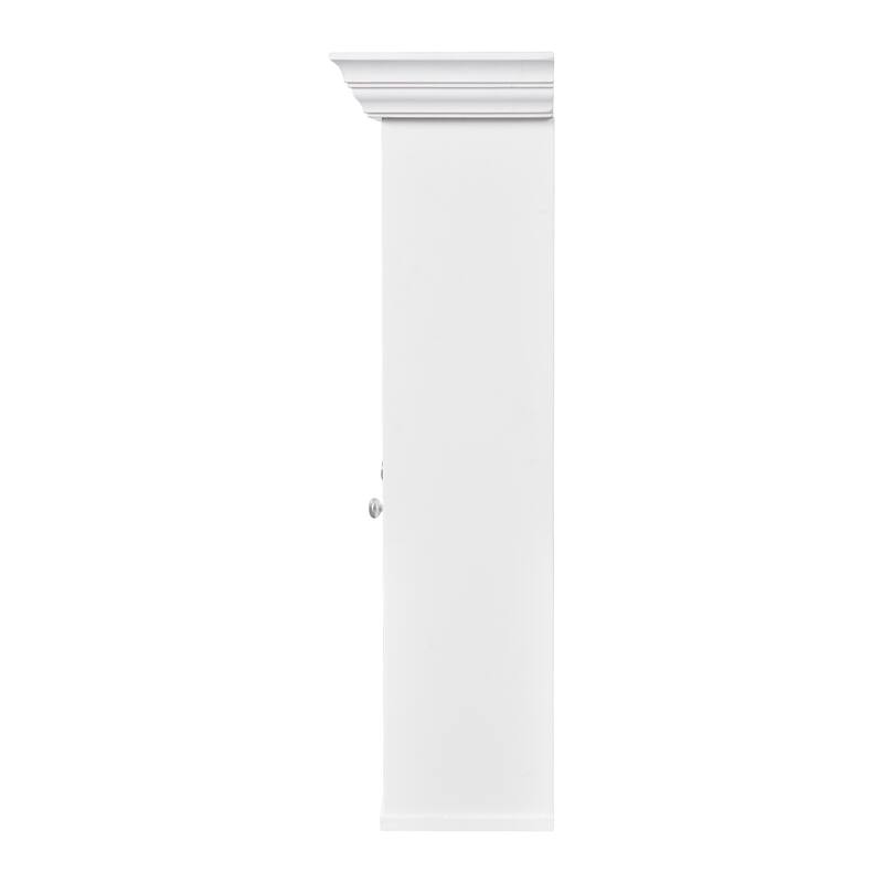 Roomfitters 47" Wall Cabinet with Mirror, 3 Adjustable Shelves and Open Compartments, Over Toilet Bathroom Storage, White