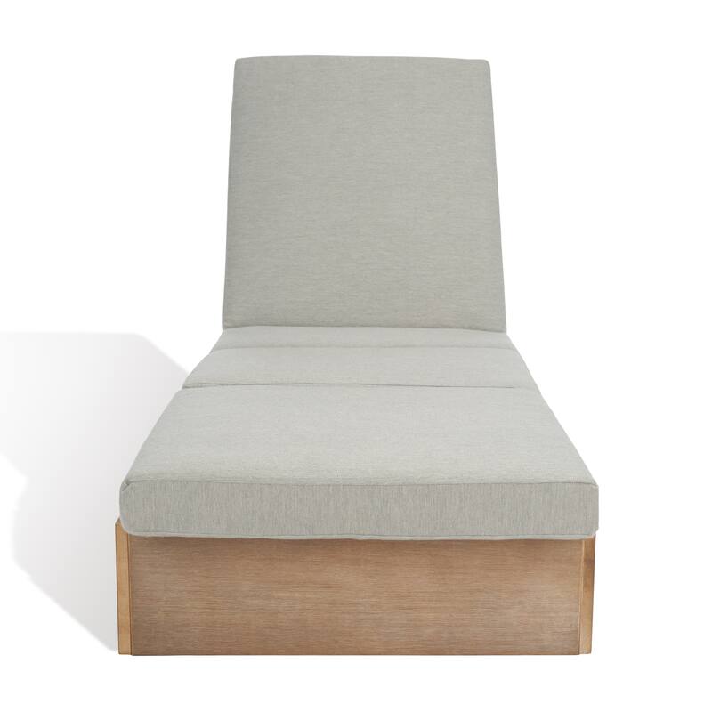 SAFAVIEH Couture Cornie Wood Chaise Lounge Chair - 37 In. W x 78 In. D x 14-34 In. H - 37"W x 78"D x 14-34"H