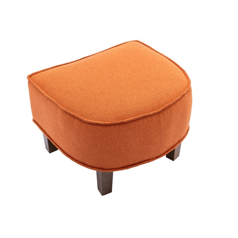 SEYNAR Mid Century Modern Barrel Chair Upholstered Club Accent Chair with Ottoman