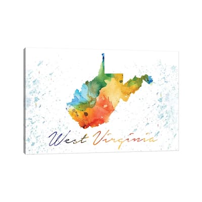 iCanvas "West Virginia State Colorful" by WallDecorAddict Canvas Print