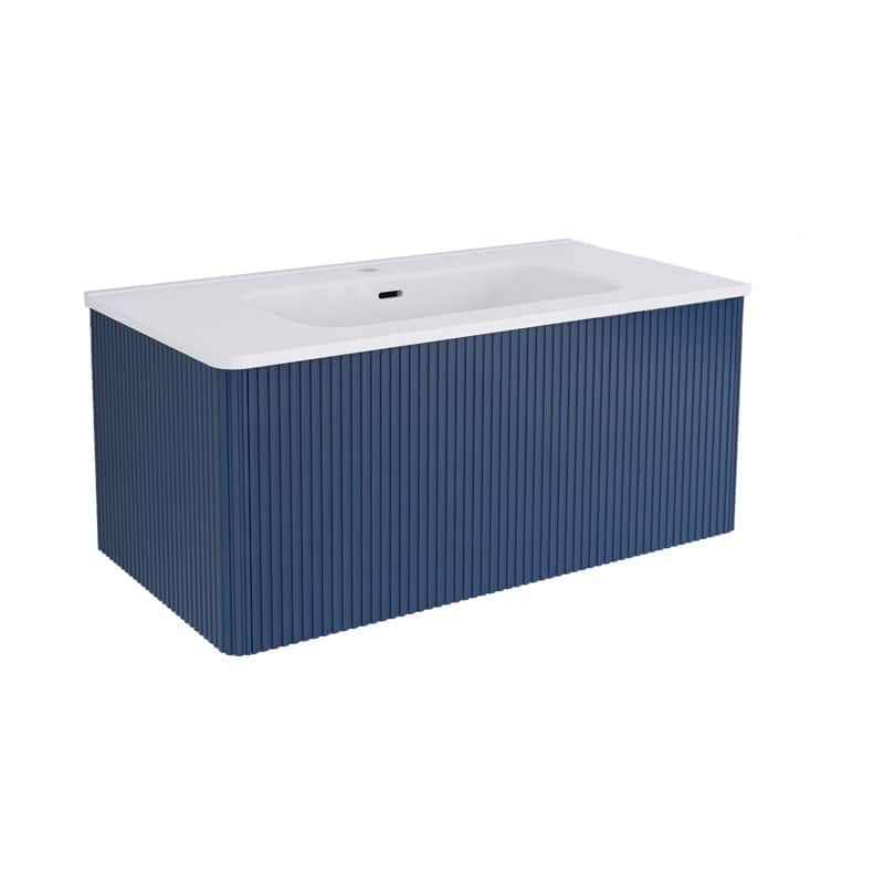 30 inch Wall-Mounted Bathroom Vanity Set with Integrated Ceramic Sink - 30" x 18"